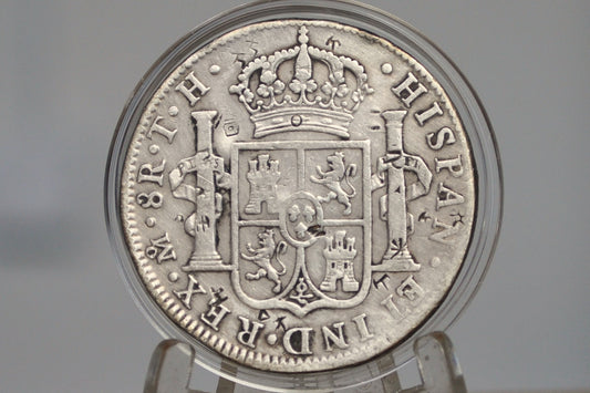 1808 Spanish 8 Reales, Mexico Mo FM - Chopmarked, XF Details - Wicked Cool Chop Marked 8 Reale - Spanish Silver Colonial Era Coin 1808 Eight Reales Mexico