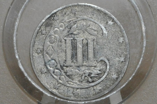 1860 Three Cent Silver US Coin - VF (Very Fine) Grade / Condition - 1860 3 Cent Trimes Silver 3 Cent Piece - Great Collection Piece