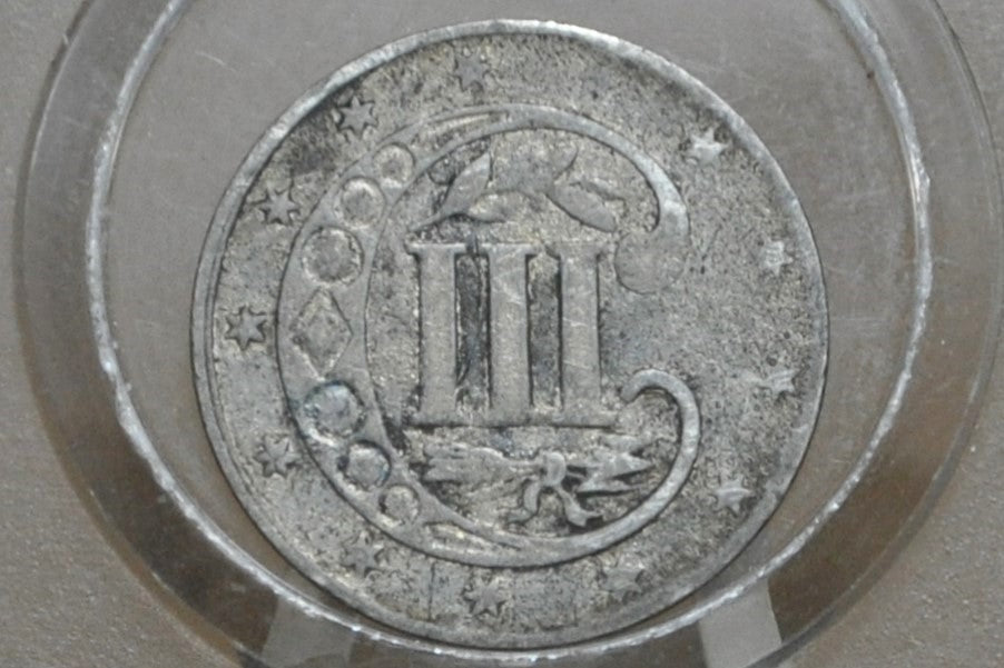 1860 Three Cent Silver US Coin - VF (Very Fine) Grade / Condition - 1860 3 Cent Trimes Silver 3 Cent Piece - Great Collection Piece