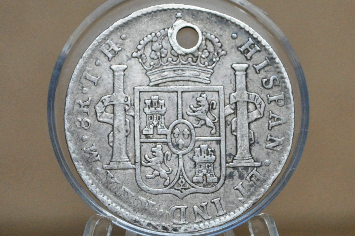 1806 Spanish 8 Reales - XF, Holed - Spanish Silver Colonial Era Coin - 1806 FM - Carolus IIII - 1806 Eight Reales Mexico Silver