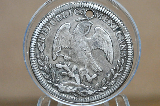 1830 Spanish 8 Reales - VF/XF, Holed - Spanish Silver Colonial Era Coin - 1830 Eight Reales Mexico Silver