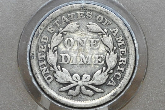 1856 Seated Liberty Dime, Large Date - Fine - 1856 Silver Dime / 1856 Liberty Seated Dime Large Date Variety