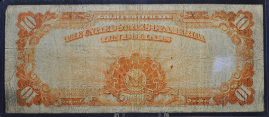 1922 10 Dollar Gold Certificate Fr#1173 - F (Fine) - Horseblanket Ten Dollar Gold Cert Fr Number 1173 Speelman / White Signed