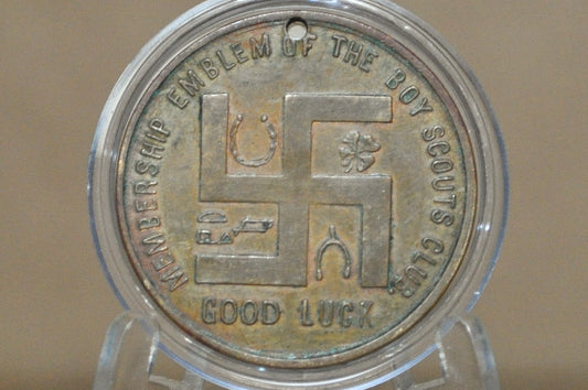 July 1910 The Original "Boy Scout" Shoe For Boys Advertising Token - Vintage The Excelsior Shoe Co. Medal For Boys, Good Luck Token