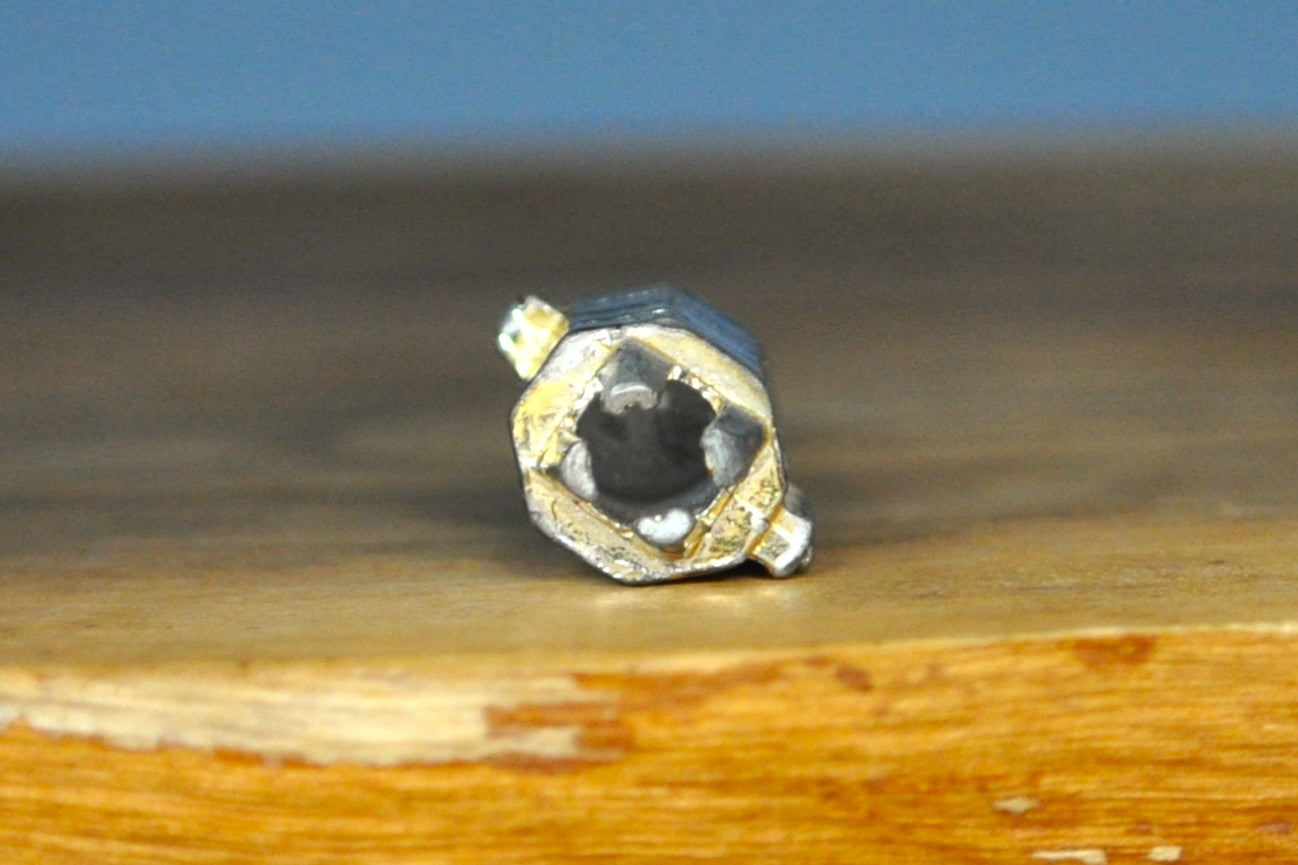 Silver and Gold Tone Pottery Kiln Charm - 0.75 Inches H, 0.5 Inches W - Hollow Charm