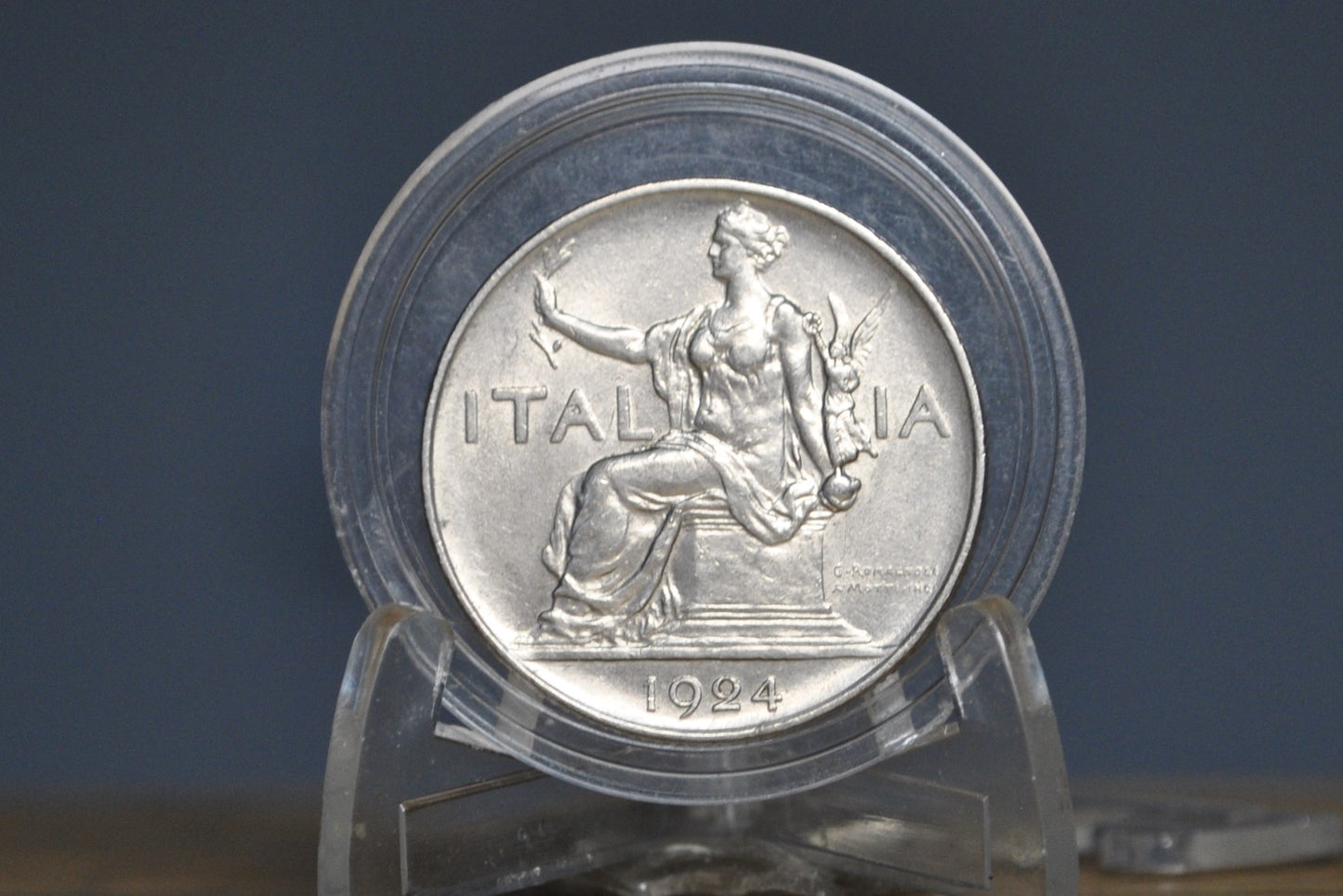 1924 1 Lira - Choice Uncirculated - L.1 Italian Coin 1924 - Beautiful Coin - 1924 L1 Italy One lire - Nickel Composition