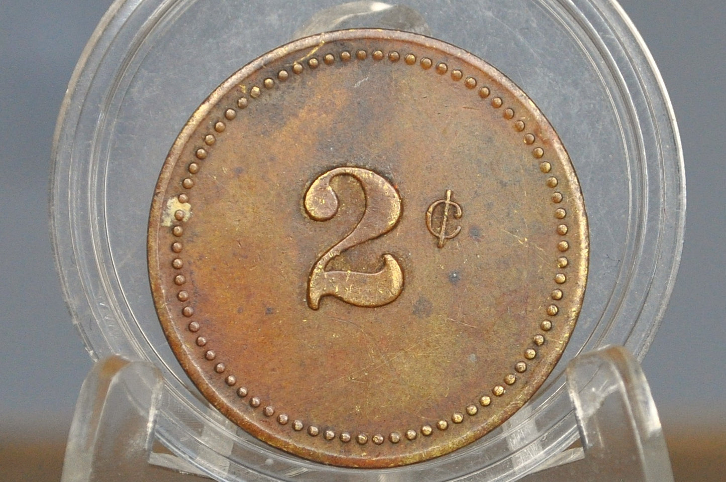 Olympia Pool Room 2 Cent Trade Token - Antique Trade Token 2 Cents at Olympia Pool Room