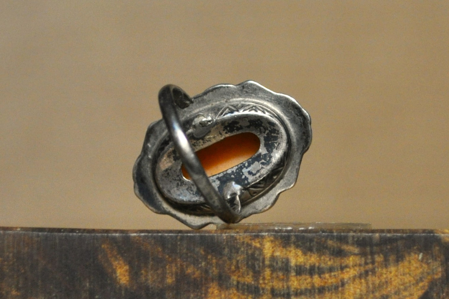 Vintage Authentic Cameo Ring - Broken Band - Tested Sterling Silver - Victorian Era Style - For Repair