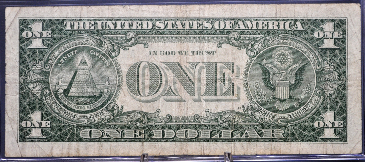 1957 Fancy Repeating Pattern Serial Number Silver Cert 1 Dollar Note - 19797144- 1957 One Dollar Blue Seal Fancy Serial Banknote - Fr#1619