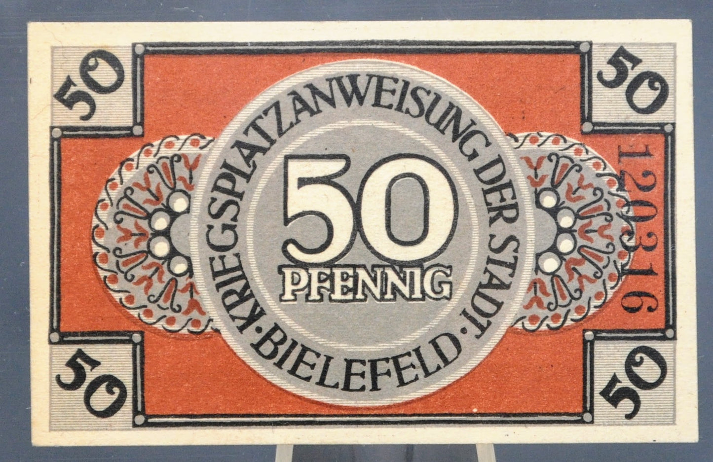 1918 Bielfeld Germany 50 Pfennig Notgeld - Soldier & Blacksmith Series - WWI German Emergency Currency - 1918 German Fifty Pfennig Note