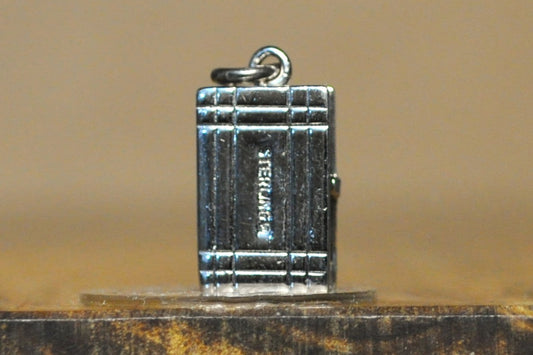 Cute Articulated Silver Sweet Box Pendant - Stamped and Tested Sterling Silver - "Sweets For The Sweet" - Christmas Charm