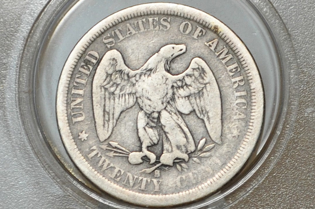 1875-S 20 Cent Piece - VG, Damaged - Rare US Coin Type, Only 3 Years Minted - 1875 Silver Twenty Cent Coin