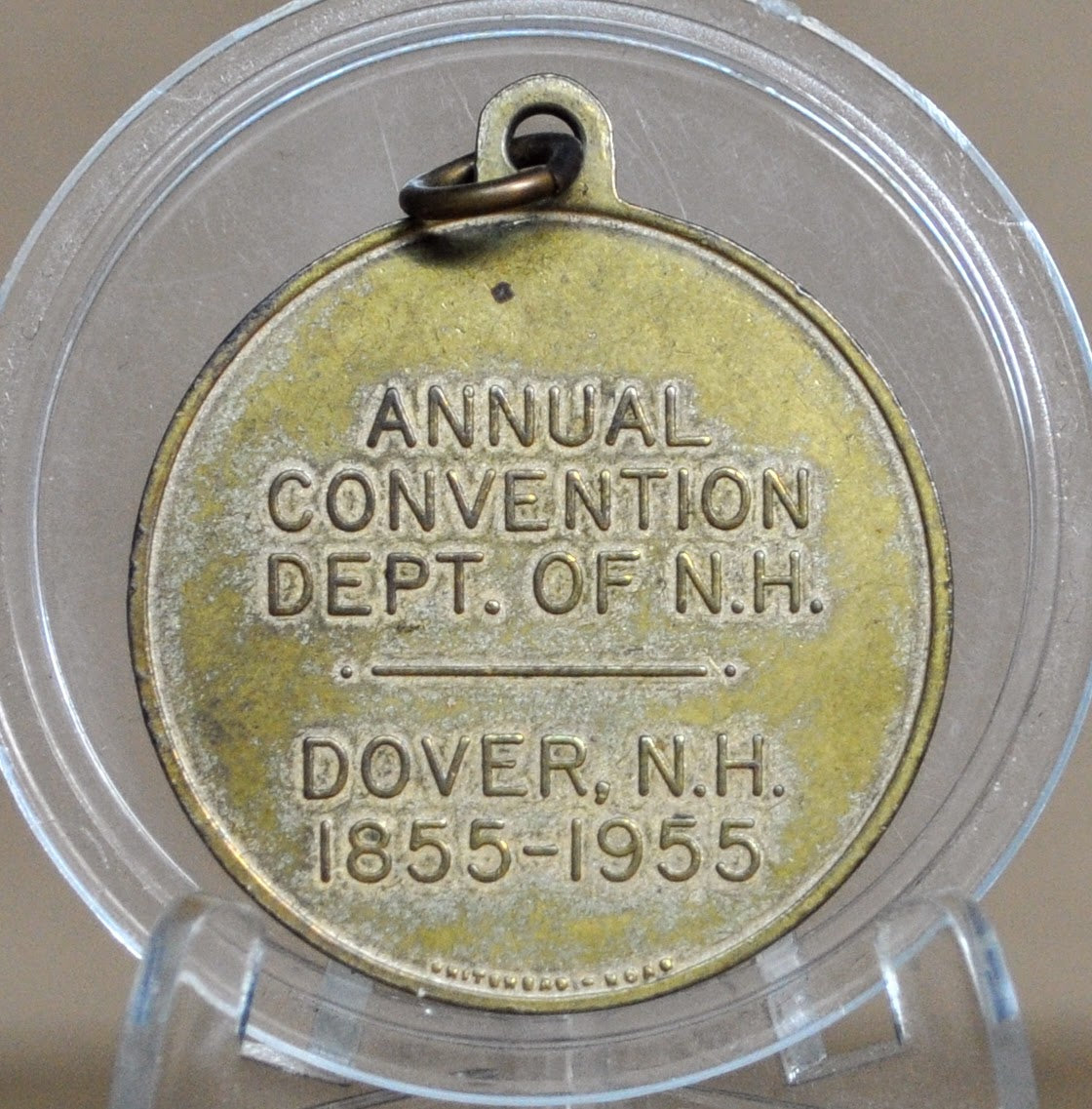 1955 American Legion Dept. of NH Dover Convention Medal Token - Centennial 1855-1955 - Vintage Dover New Hampshire American Legion Pendant