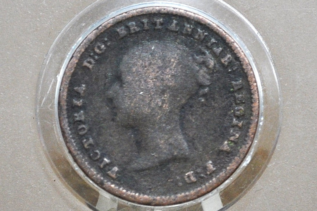1843 UK Half Farthing Great Britain 1843 - Rare coin type! - Queen Victoria - British 1/2 Penny From 1843, Scarce Coin