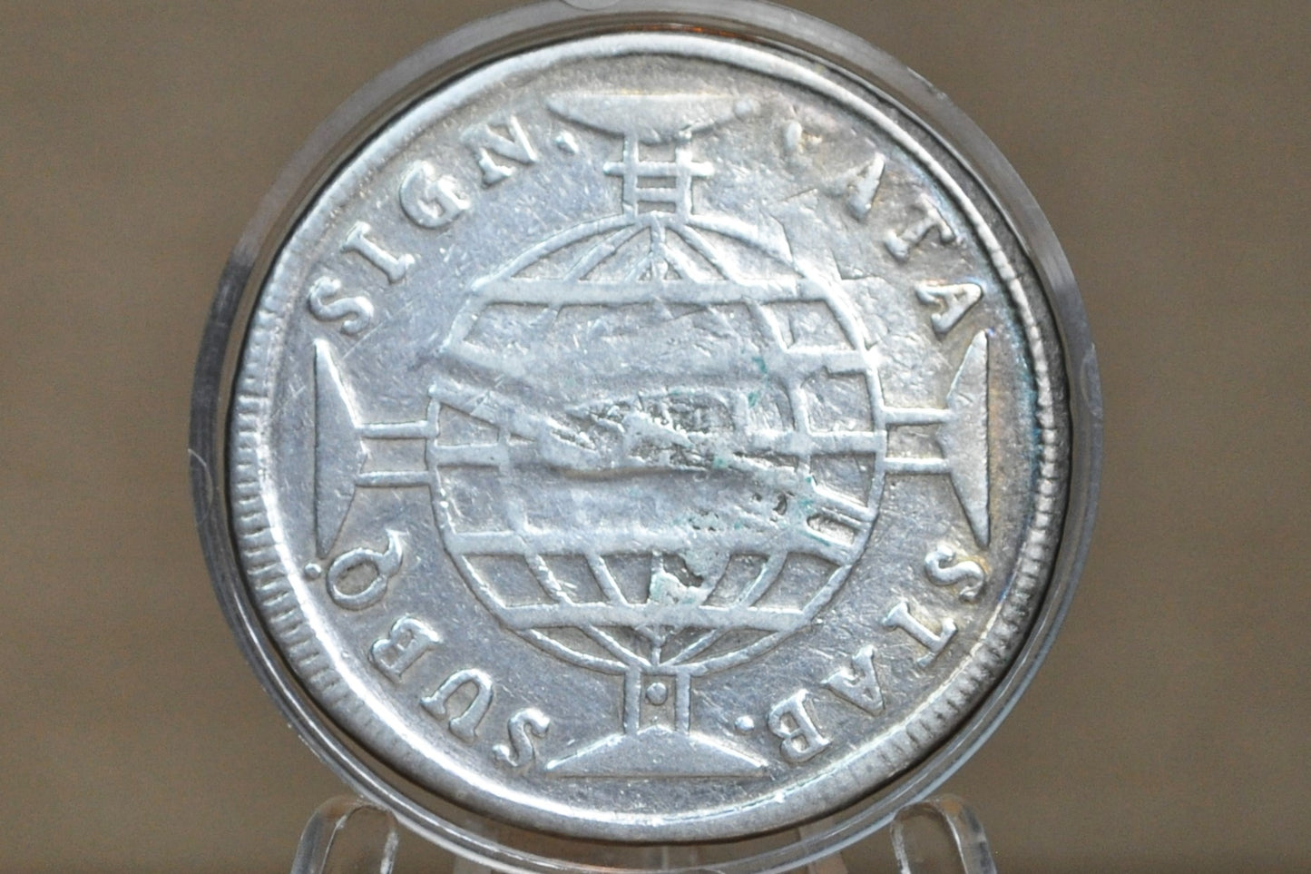 1815 Brazil Silver 960 Reis - Counterstamped Spanish 8 Reales - Pirate Coins