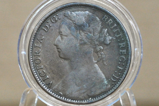 1878 Great Britain One Penny - VF/XF; Hard to Find, Great Detail - UK Penny 1878