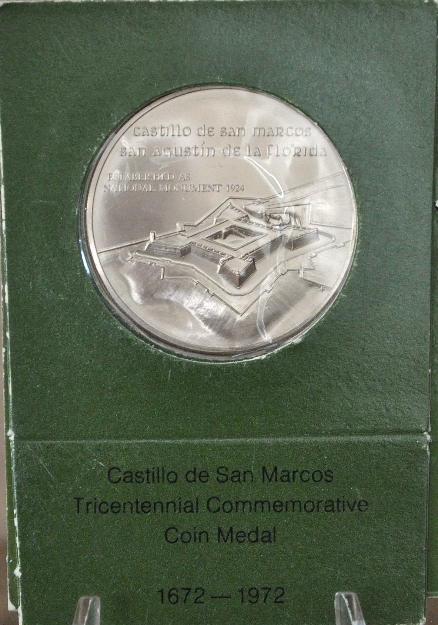 Saint Augustine, Florida, Castillo De San Marcos Tricentennial Token - Commemorative Tricentennial St Augustine, FL Castillo De San Marcos 1672-1972