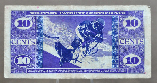 1969 U.S. Military 10 Cent Payment Certificate - Series 681 - Submarine & Astronaut Type - 1969 United States Ten Cents MPC Note - P#M76a