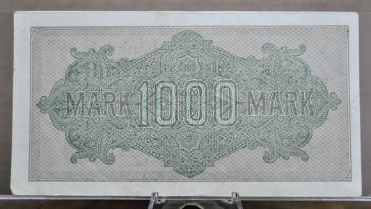 1922 Germany 1000 Mark Banknote - Reichsbanknote - Wavy Lines Watermark - 1922 One Thousand Mark Note - P#76g