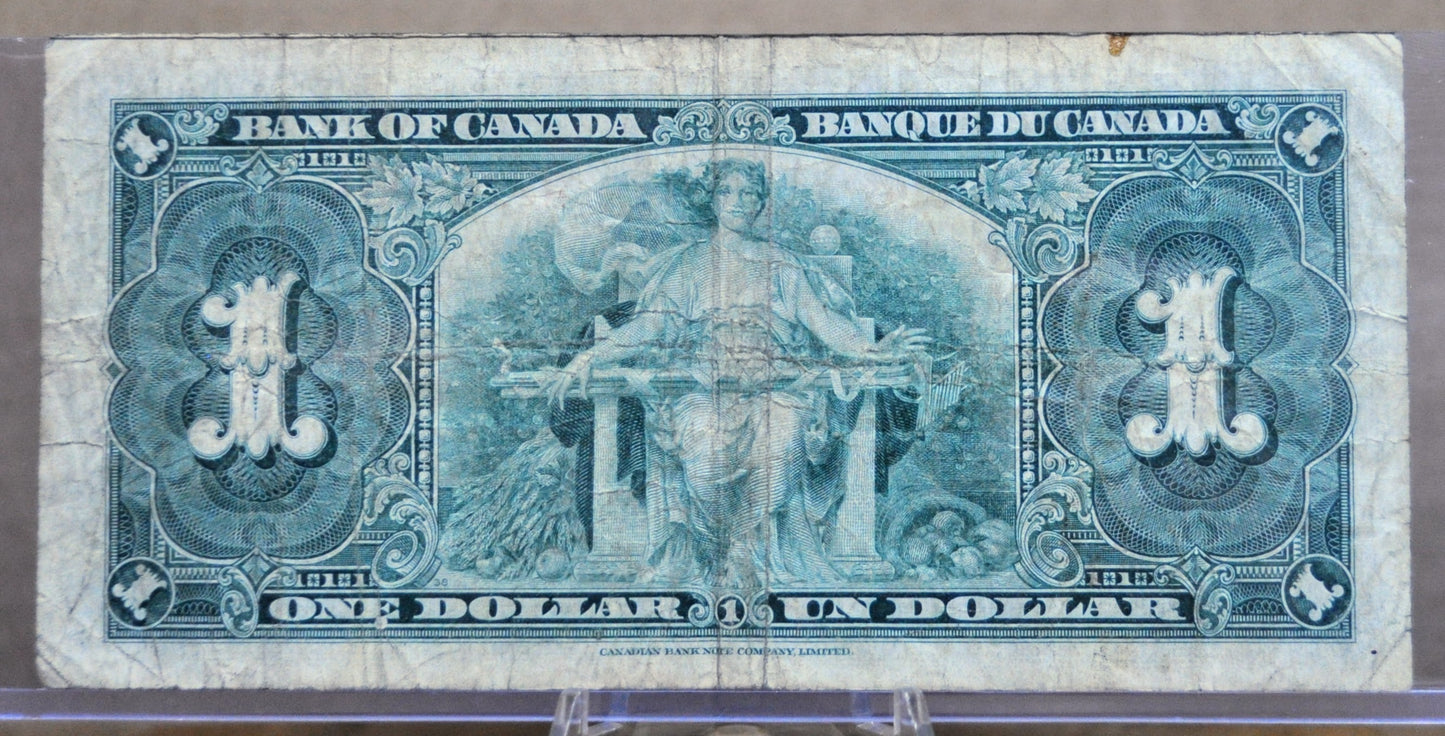 1937 Bank of Canada 1 Dollar Note - Choose by Note - Gordon/Towers, Coyne/Towers Signed - 1937 Canadian One Dollar Bill - P#58d P#58e