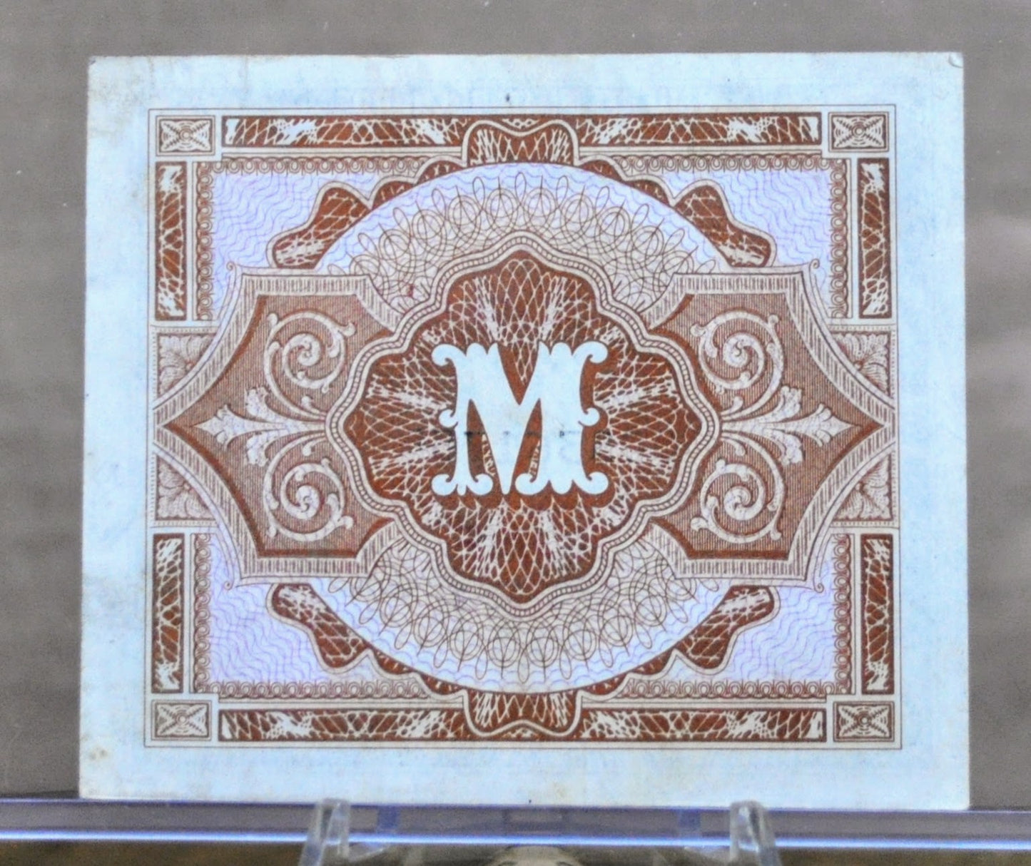 1944 Germany 5 Mark Paper Note - Printer Code F, 9 Digit Serial - WWII Military Note - 1944 German Five Mark Allied Military Note - P#193a