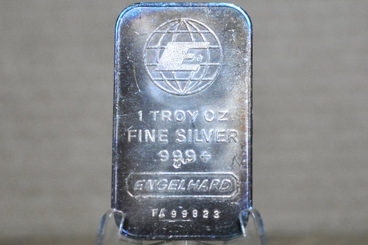 Vintage Engelhard Commercial Bar. 1 Troy ounce .999 Fine Silver