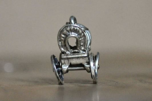 Beau Sterling Articulating Antique Wagon Charm - Stamped and Tested Sterling Silver - Oregon Trail - Manifest Destiny