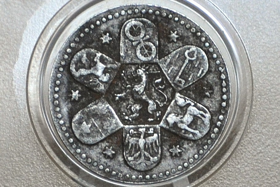 1918 Hesse District of Heppenheim 1 Pfennig - Great Condition - German City Coinage - WWI Emergency Coinage -