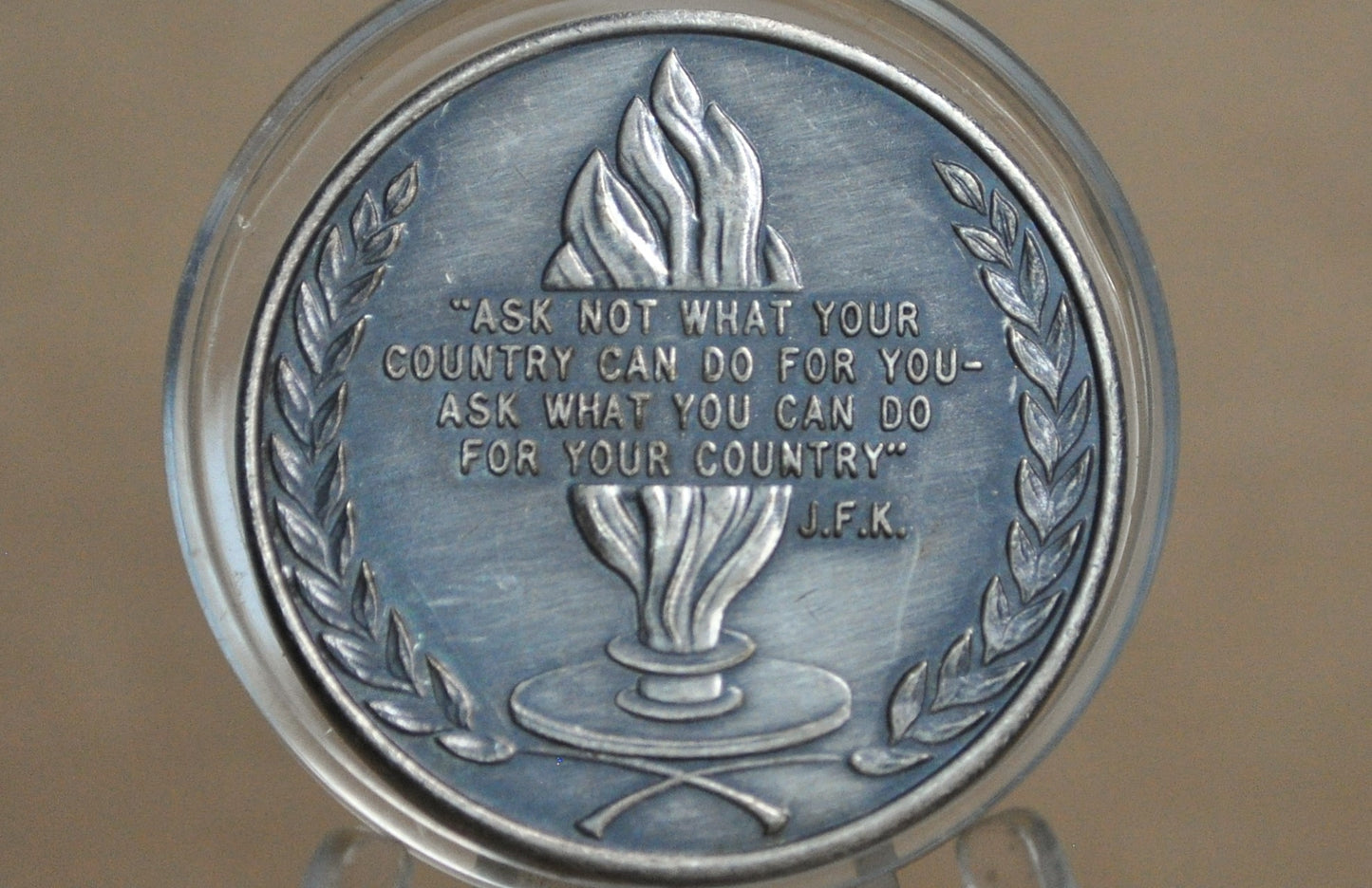 John F Kennedy 35th President Commemorative Medallion - JFK Inaugural Address Medal