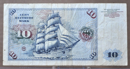 1970 Germany 10 Deutsche Mark Banknote - Deutsche Bundesbank - Very Fine (VF) - 1970 German Ten Deutsche Mark Note - P#31a