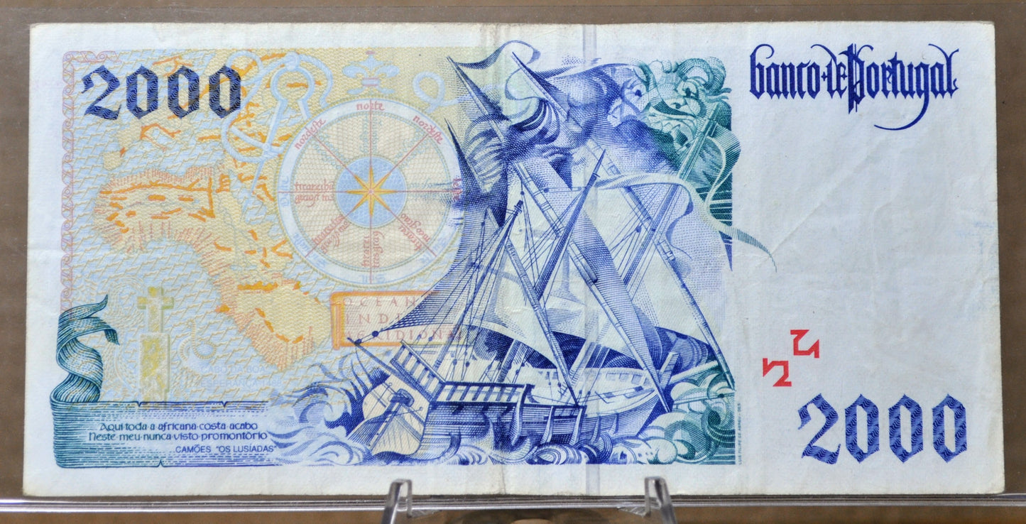 1996 Bank of Portugal 2000 Escudos Note - Feb 1st, 1996 Date - 1996 Portuguese Two Thousand/ Dos Mil Escudos Banknote - P#189b