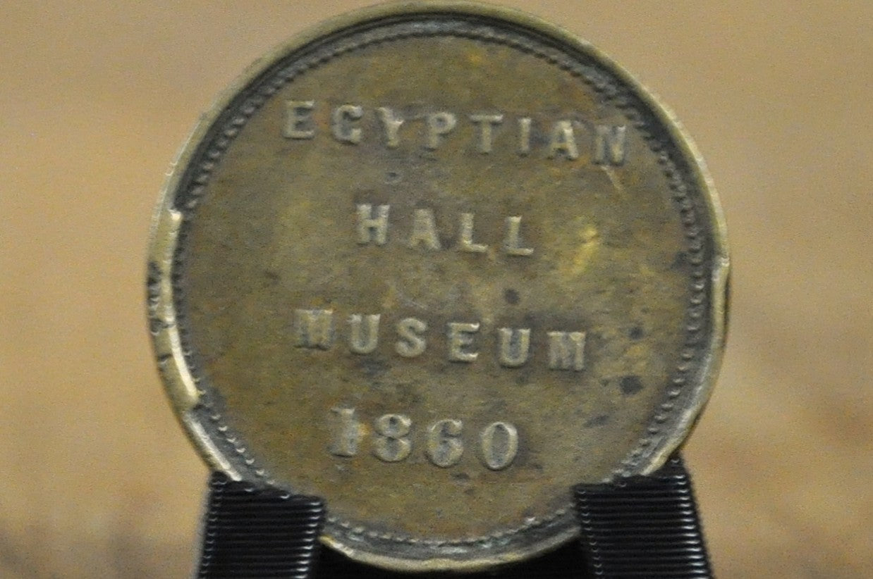 1860 Albert Smith Egyptian Hall Museum Token - Egyptian Hall Admissions Museum Token 1860
