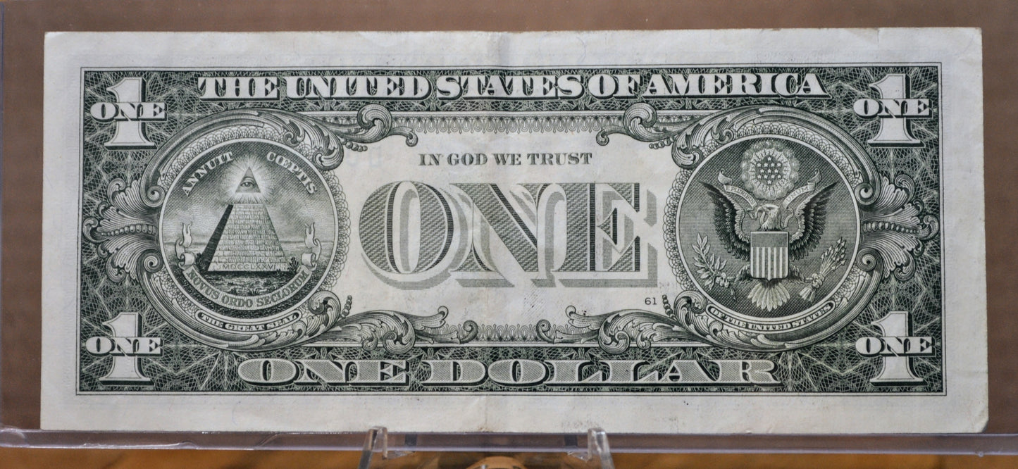2021 Low Fancy Pattern Serial Number 1 Dollar Banknote - 00383893 - 2021 One Dollar Cool Serial Number Note - Fr.3007-D