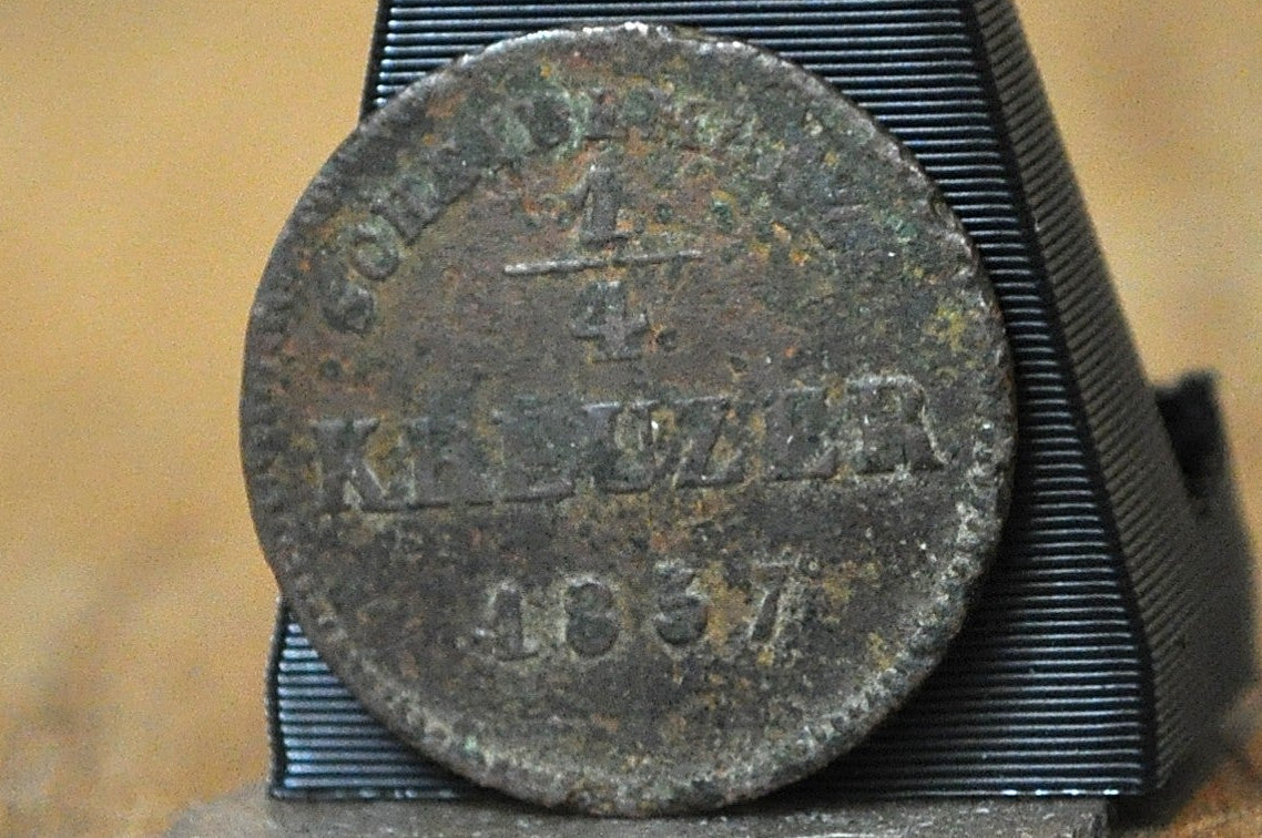 1857 German States Schwarzburg-Rudolstadt 1/4 Kreuzer - Great Condition - Munich Mint - Prince Frederick Günther - 1/240th Thaler -