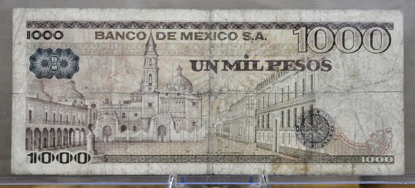 1978 Bank of Mexico 1000 Pesos Note - Series BD - Sor Juana de la Cruz Note - Rarer Early Date - 1978 Mexico One Thousand Peso Note - P#70a
