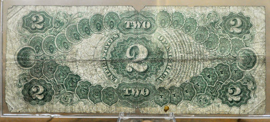 1917 2 Dollar Legal Tender Note - Fine (F) - Speelman/White - Bracelet Reverse - 1917 Horse Blanket Two Dollar Banknote - Fr.60