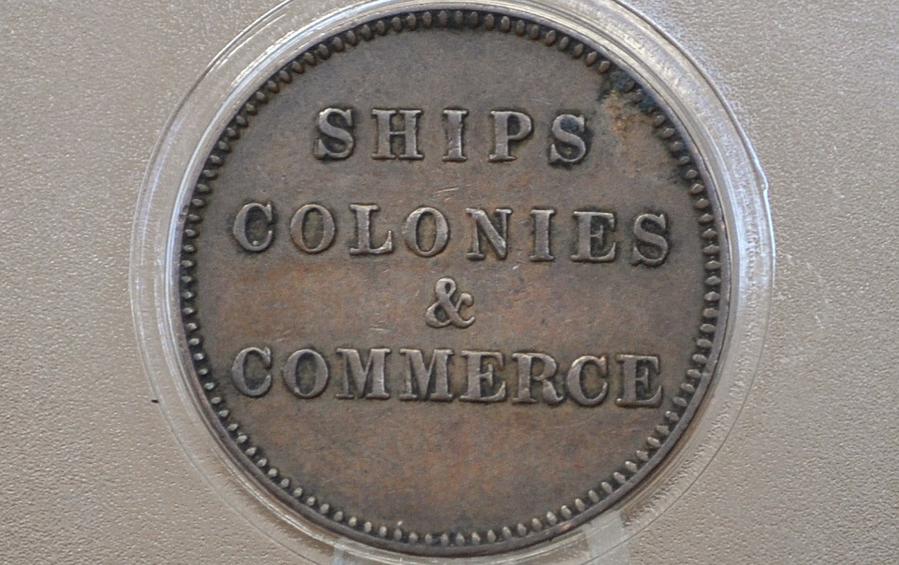1835 Prince Edward Island 1/2 Penny Token Ships Colonies and Commerce PE-10-27 Prince Edward Island Coin Ships, Colonies & Commerce PE-10-27