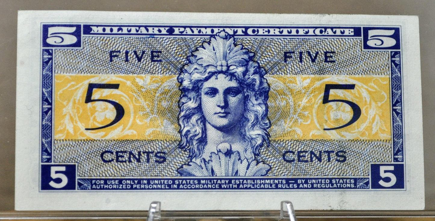 1954 U.S. Military 5 Cent Payment Certificate - Scarce Series 521 - 1954 United States Military Five Cents Payment Certificate - P#M29a