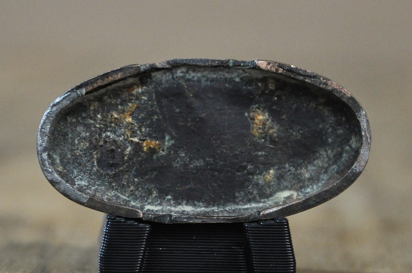 Antique Japanese Kashira Single Piece Bamboo Motif - Samurai Sword Kashira Pommel Cap Bamboo Design Antique Japanese Metalwork