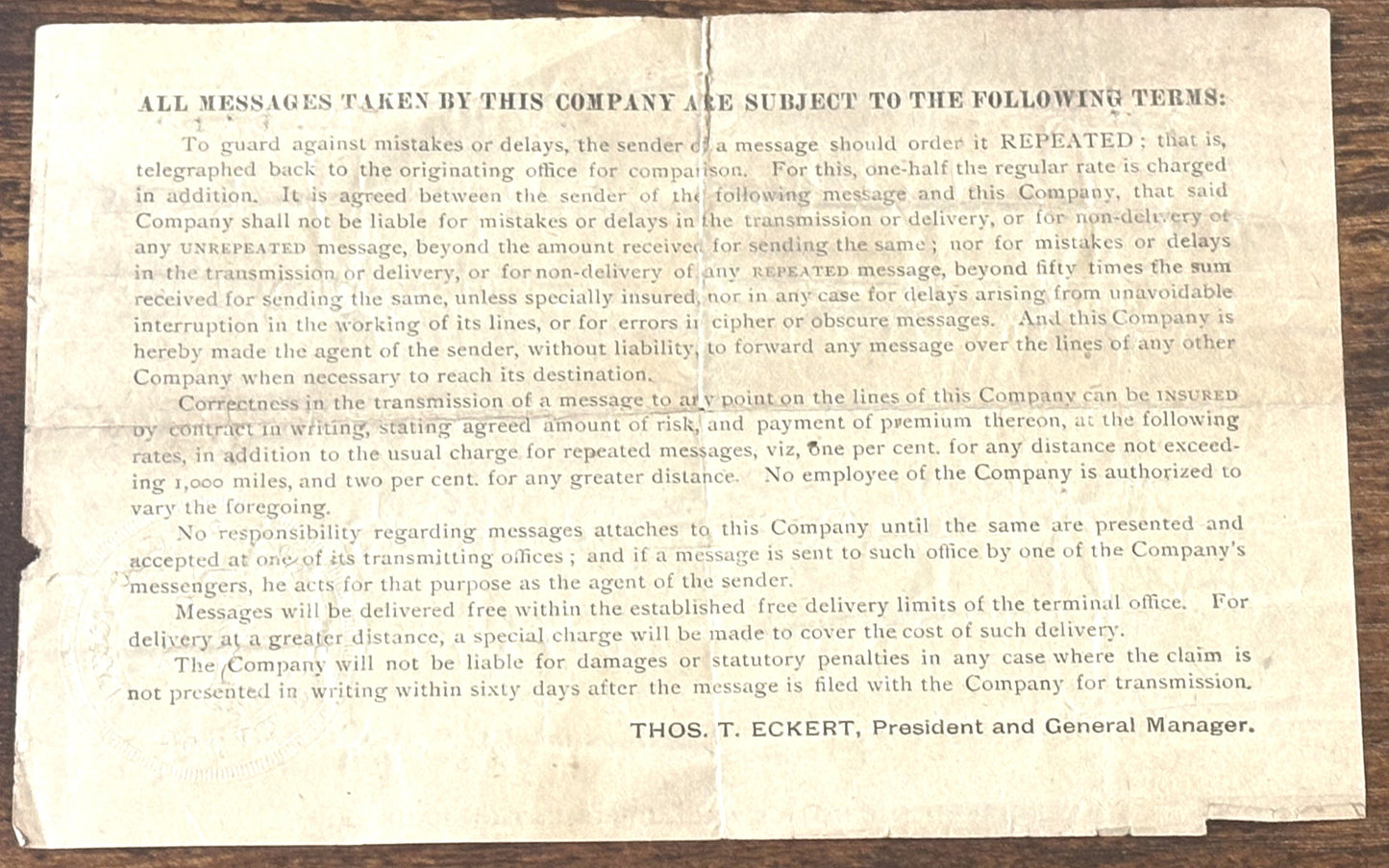 Western Union Telegraph Co. Lot of Two Documents - Vintage Western Union Telegraph Paperwork Lot of 2