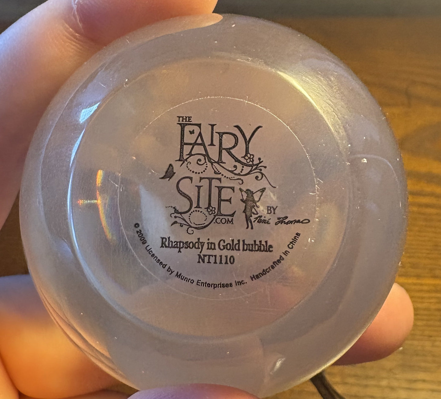 Rhapsody In Gold Bubble Fairy NT1110 Figurine - 2009 TheFairySite.Com Rhapsody in Gold Bubble - Antique Handmade Bubble Fairy Figurine