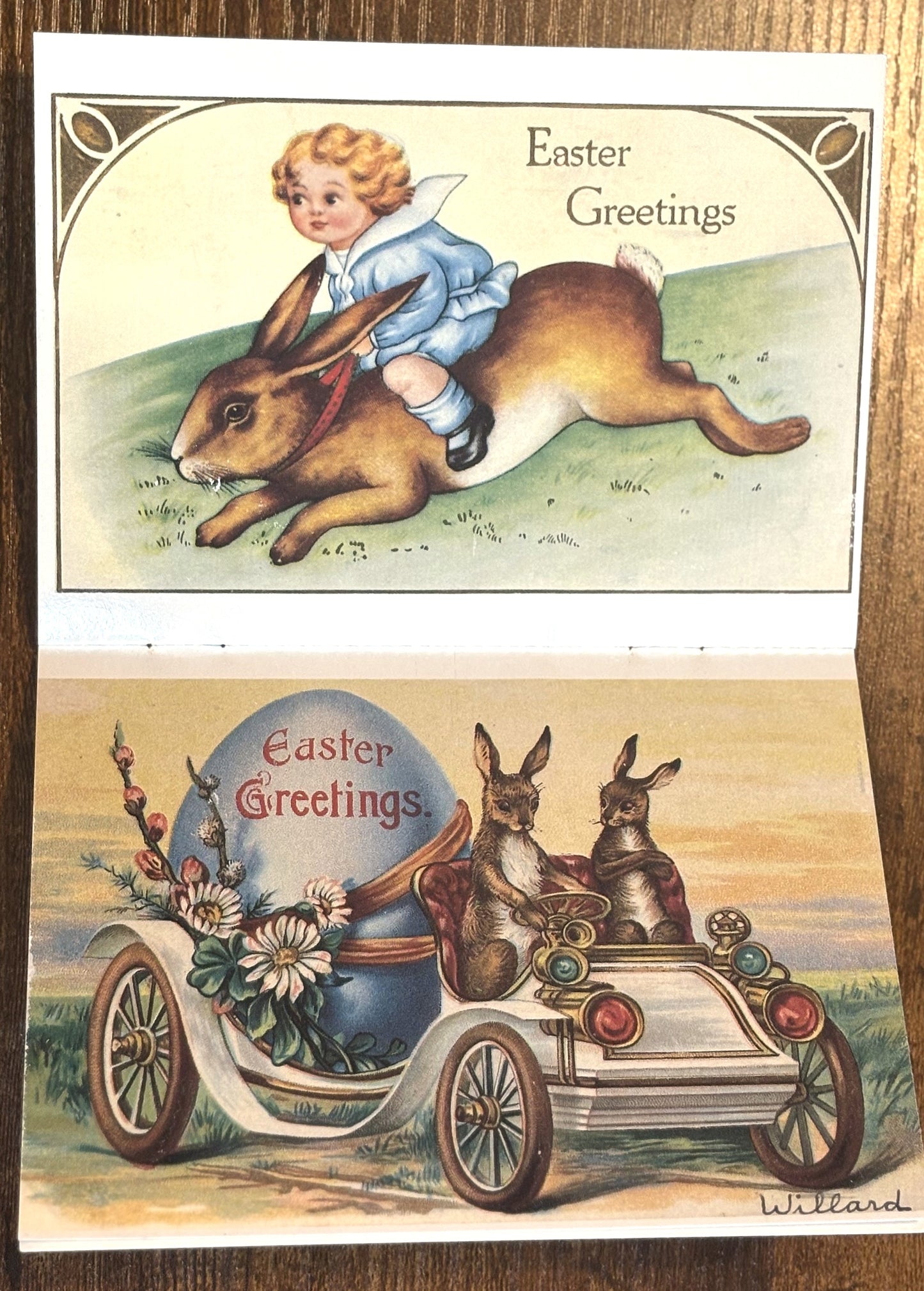 Six Old-Time Easter Postcards - Antique Unused Easter Postcard Booklet