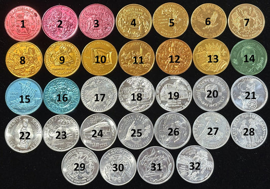 Mardi Gras Tokens - Aluminum Tokens From Mardi Gras - Over 30 Mardi Gras Tokens to Choose from
