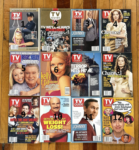 Antique TV Guides 12 To Choose From - Vintage TV Guides 12 Variations
