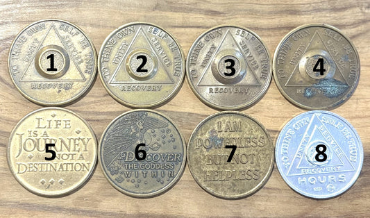 Antique Sobriety Medallions - Vintage Pick Your Variant Alcoholics Anonymous Medal