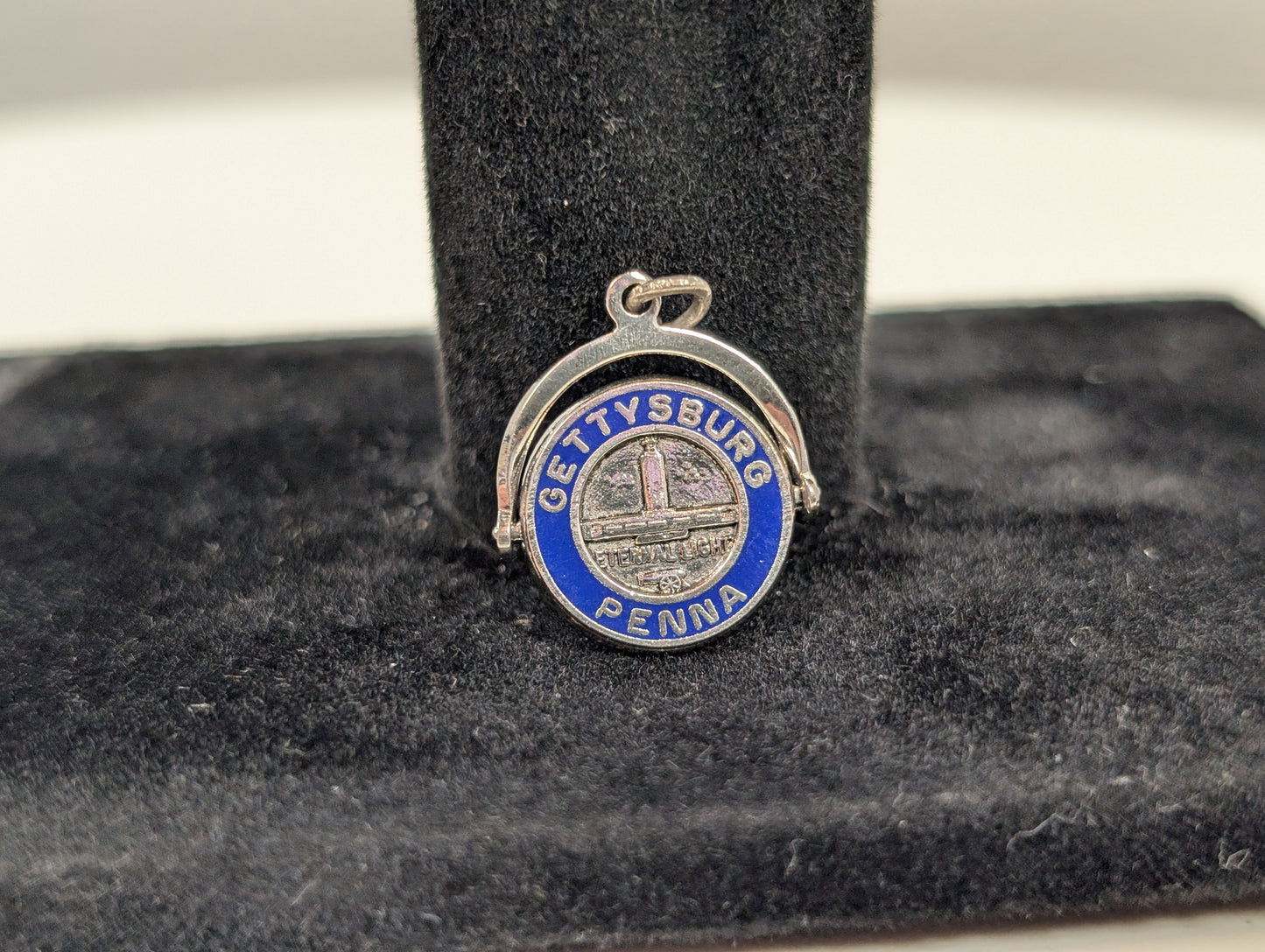 Sterling Silver Eternal Light Peace Memorial Spinner Pendant - Stamped and Tested Sterling Silver - Gettysburg Pennsylvania Spinner Pendant