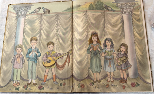 A Child's Book of Hymns 1945 Masha Illustrated Vintage Hardcover Book - Masha 1945 A Child's Book of Hymns Vintage Religious Book Gift