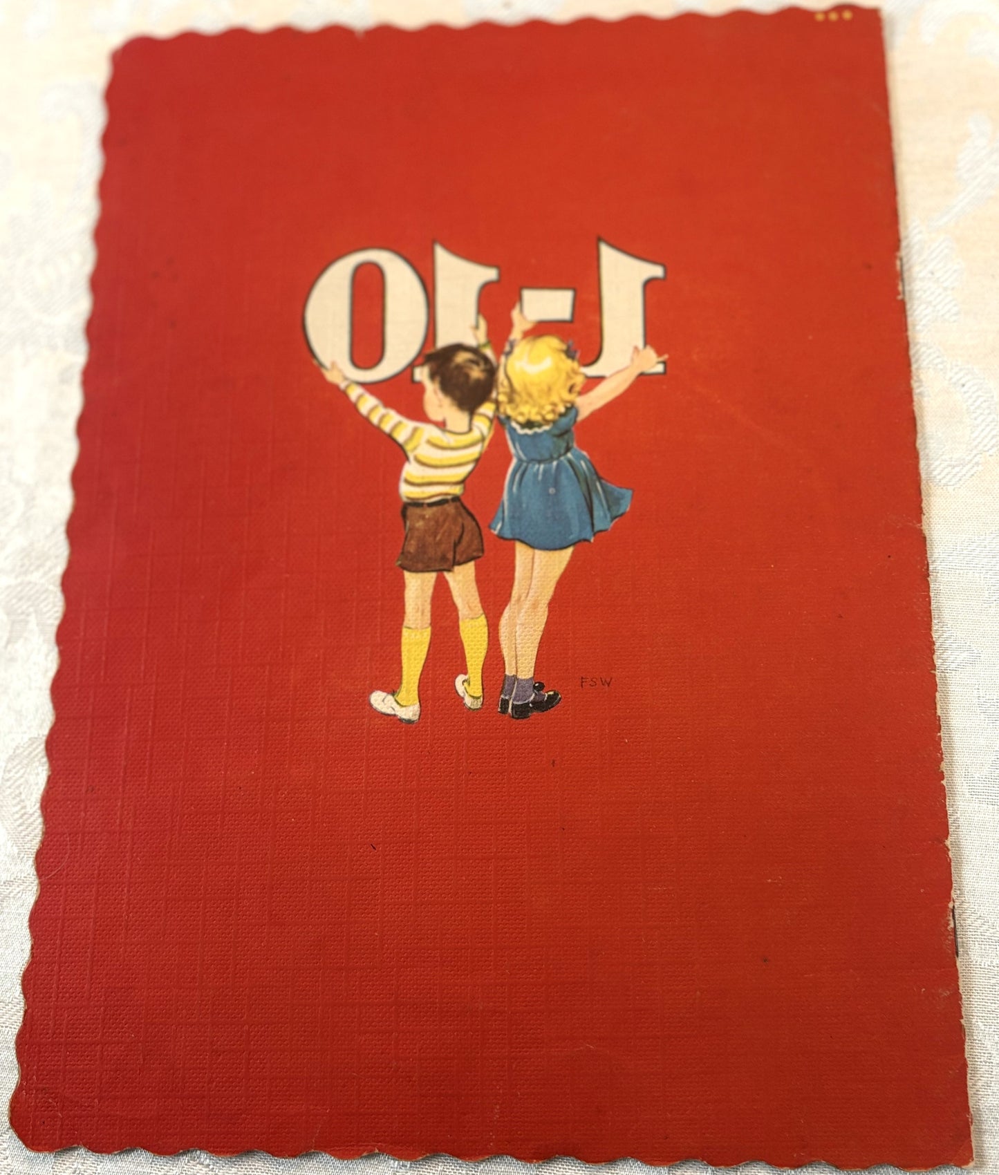 Vintage 1940s Counting Rhymes Children's Book Flocked Florence Sarah Winship - Collectible Whitman Publishing Co."Linen" Paper Counting Rhymes