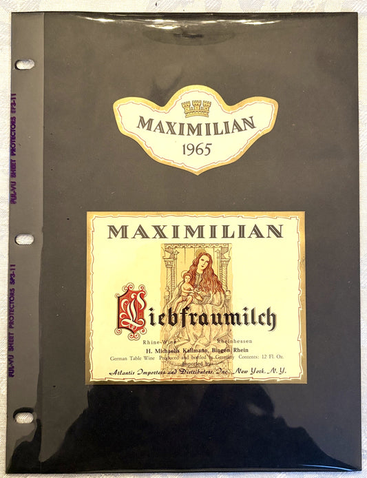 Vintage German Maximilian Wine Labels Lot of Three - Collectible Lot 3 of Vintage Maximilian Wine Labels German Ephemera