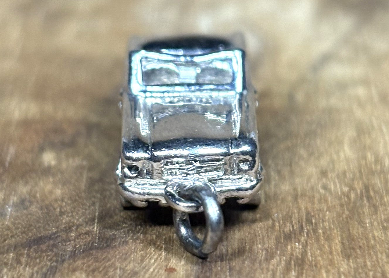 Vintage Wells Sterling Silver Mustang Convertible Car Charm - Collectible Wells 925 Silver Convertible with Moving Wheels